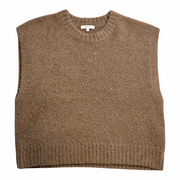 Madewell Bouclé Sweater Vest Brown XL - Picture 3 of 7